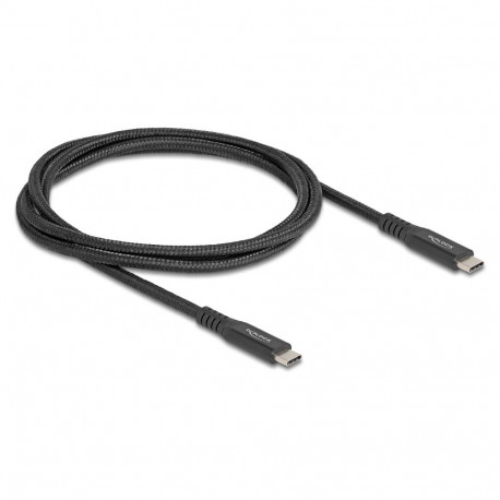"Delock USB 20 Gbps Kabel USB Type-C™ Stecker zu Stecker PD 3.0 100 W E-Marker 1 m schwarz Metall"