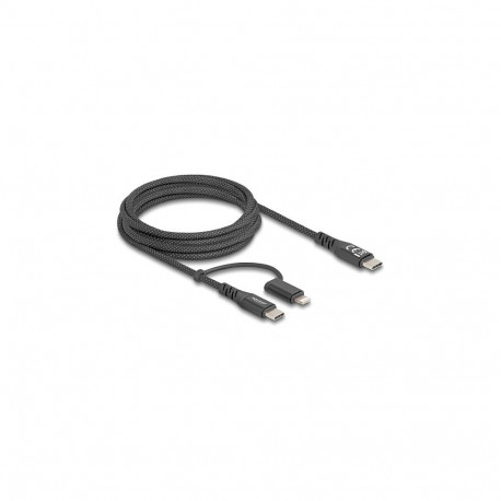 "Delock USB Kabel 2 in 1 USB Type-C™ zu USB Type-C™ / Lightning™ für iPhone™ und iPad™ 2 m MFi 60 W"