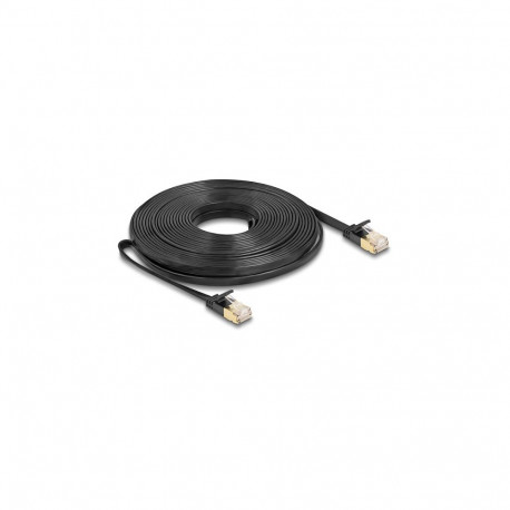 Delock RJ45 võrgukaabel Cat.6A tugeva lukustiga ja Cat.7 lamekaabel U/FTP 10 m must