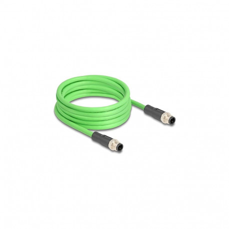 "Delock M12 Kabel D-kodiert 4 Pin Stecker zu Stecker PUR (TPU) 2 m"