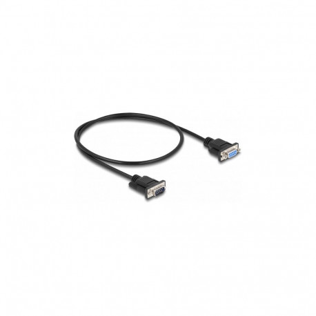 Delock RS-232 jadapordi kaabel D-Sub 9 isane-emane nullmodem kitsa pistikukorpusega 0,5 m
