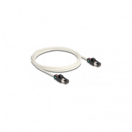 "Delock Netzwerkkabel RJ45 Stecker zu Stecker Cat.6A S/FTP mit drehbarer Farbmarkierung 2 m weiß"