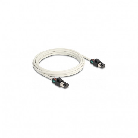 "Delock Netzwerkkabel RJ45 Stecker zu Stecker Cat.6A S/FTP mit drehbarer Farbmarkierung 3 m weiß"
