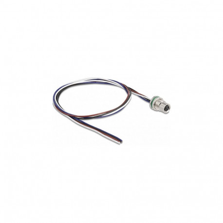 Delock M8 A-koodiga 4 Pin paneelipesa lahtiste juhtmetega eestpaigalduseks 0,5 m