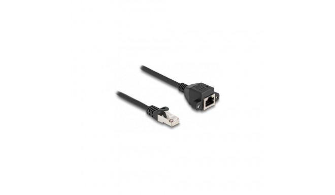 Delock RJ50 pikenduskaabel pistik-pesa S/FTP 0,25 m must