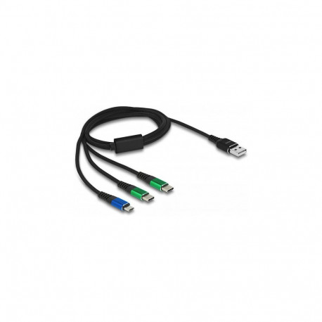 "Delock USB Ladekabel 3 in 1 Typ-A zu Micro USB / 2 x USB Type-C™ 1 m"