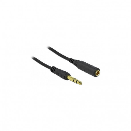 "Delock Klinkenverlängerungskabel 6,35 mm 3 Pin Stecker zu Buchse 5 m schwarz"