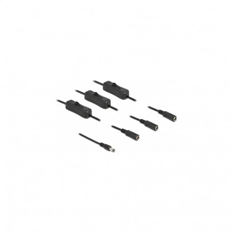 "Delock Kabel DC 5,5 x 2,1 mm Stecker zu 3 x DC Buchse mit Schalter 1 m"