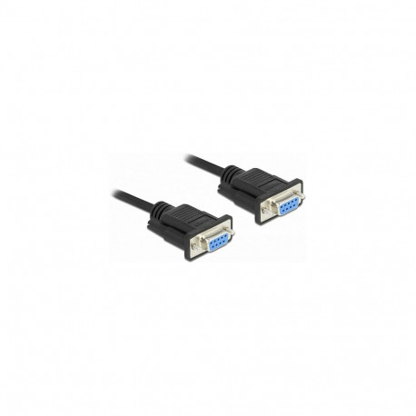 "Delock RS-232 Kabel Seriell D-Sub 9 Buchse zu Buchse Nullmodem mit schmalem Steckergehäuse - Full H