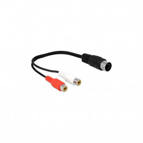 "DIN Kabel Diodenstecker 5 Pin zu 2 x Cinch Buchse 20 cm"