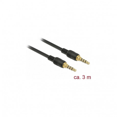 "Klinkenkabel 3,5 mm 4 Pin Stecker zu Stecker 3 m schwarz"