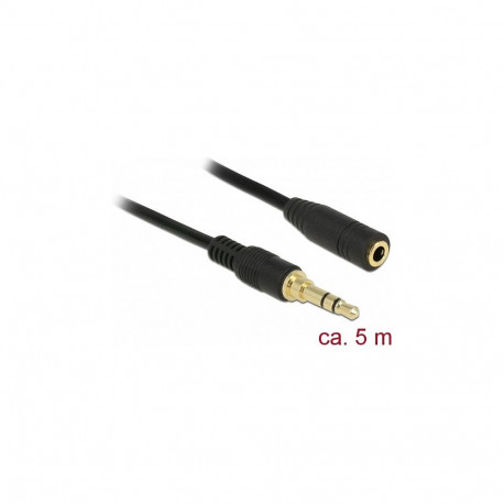 "Klinkenverlängerungskabel 3,5 mm 3 Pin Stecker zu Buchse 5 m schwarz"