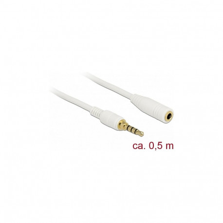 Delock 3,5 mm 4-pin pikenduskaabel isane-emane 0,5 m valge