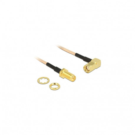 "Antennenkabel RP-SMA Stecker 90° > RP-SMA Buchse zum Einbau RG-316 16 cm"