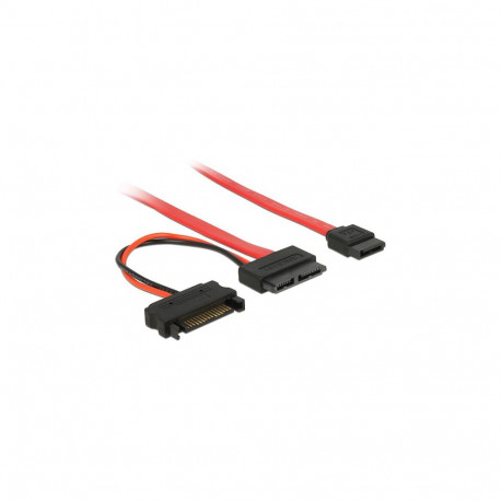 "Delock Kabel Slim SATA Buchse > SATA 7 Pin + SATA 15 Pin 5 V 30 cm"