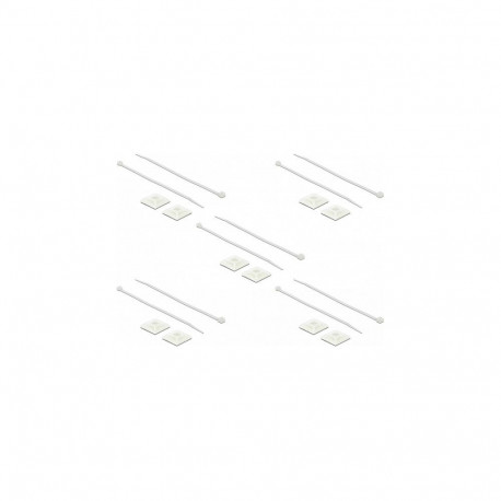 Kinnitussokkel 25 x 25mm koos kaablisidemega L300 x B4,8mm, valge