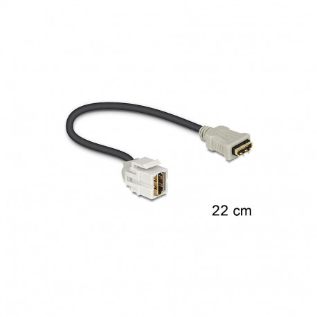 "Keystone Modul HDMI Buchse 250° > HDMI Buchse mit Kabel weiß"