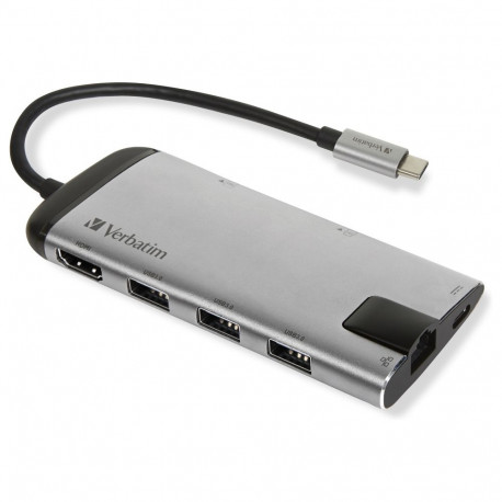 Verbatim USB-C jaotur 7Port > 3xUSB3.0/USB-C/HDMI/Ethernet/SDmicroSD passiivne must hall