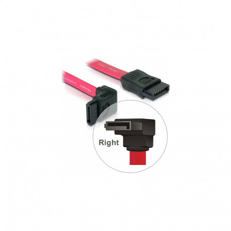 DeLock SATA 0,5m punane 90°