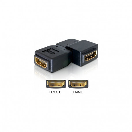 "Adapter HDMI Buchse zu HDMI Buchse 90° links"