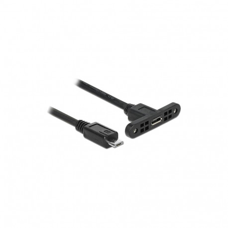 DeLock microUSB (ST-ST) pikendus 25cm koos kinnitusega, must