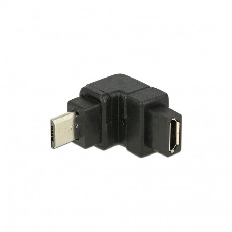 "Adapter USB 2.0 Micro-B Stecker > USB 2.0 Micro-B Buchse gewinkelt oben"