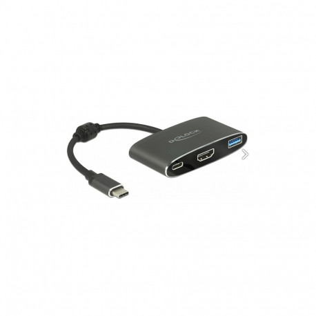 Delock USB-C HDMI pesa (DP Alt Mode) 4K 30 Hz + USB Type-A + USB Type-C PD adapter