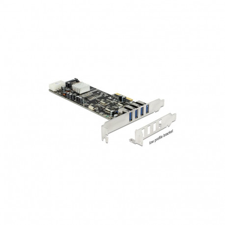 "PCI Express x4 Karte zu 4 x extern USB 5 Gbps Quad Channel - Low Profile Formfaktor"