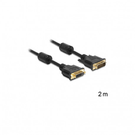 DVI 24+1 pistikuga > DVI 24+1 pesaga pikenduskaabel 2m, must