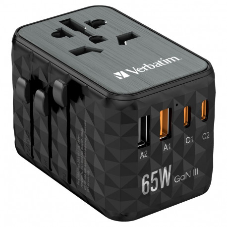 Verbatim UTA-05 65W universaalne reisilaadimisadapter GaN III