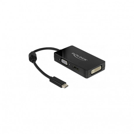 DeLock 63925 USB Type-C pistik - VGA HDMI DVI pesa must adapter