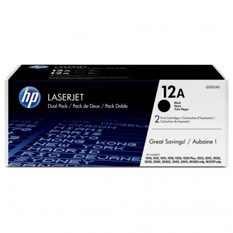 "HP 12AD Laserjet Original Toner schwarz Standardkapazitt 2 x 2.000 Seiten 2er-Pack"