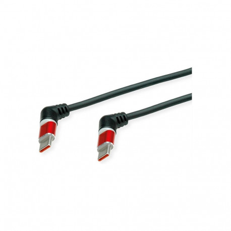 "ROLINE USB 2.0 Kabel Typ-C - Typ-C ST/ST 360 Rotation schwarz / rot 2m"