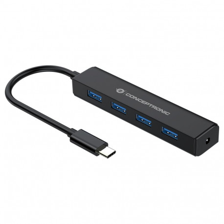 Conceptronic 4-pordiline jaotur USB-C 3.2 Gen 1 -> 4x A 3.0, ilma toiteplokita, must
