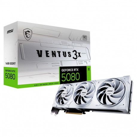RTX 5080 16GB MSI Ventus 3X OC GDDR7 3 ventilaatoriga valge