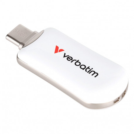 "STICK 512GB Verbatim Plectra White USB-C Flash Drive 30231"