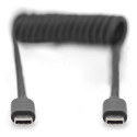 "DIGITUS Ladekabel USB-C->USB-C Spiralkabel 1m schwarz"