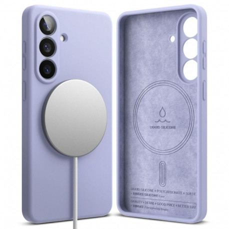 Kaitseümbris Silicone Magnetic, Samsung Galaxy S26, lavendlililla, Qi2/MagSafe ühilduv, Ringke
