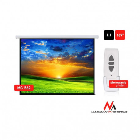Electric motorized projector screen home cinema remote control Maclean MC-562