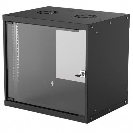 Intellinet 19" Network Cabinet - Wall Mount (Basic), 9U, 400mm Deep, Black, Flatpack, Max 50kg, Usab