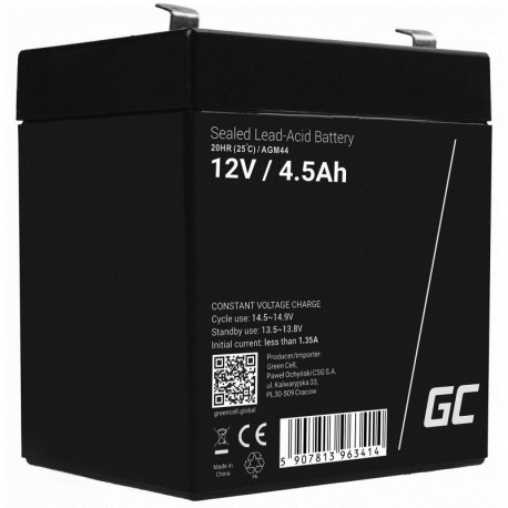 Green Cell AGM44 UPS aku suletud pliiaku (VRLA) 12 V 4.5 Ah