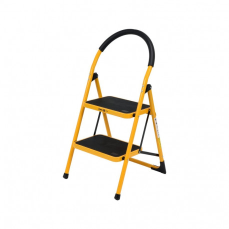 Vorel 17730 steel 2-step ladder, 150kg, 0.9m, 36x26mm, anti-slip, with protection rail