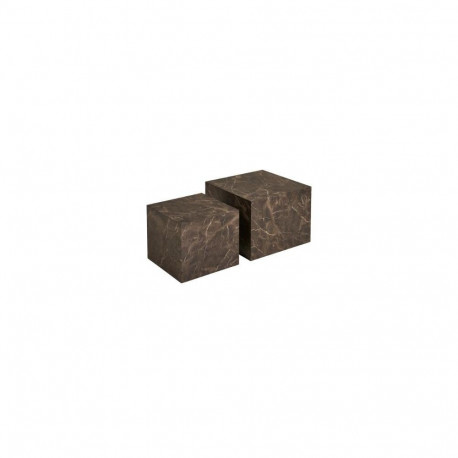 COFFEE TABLE BROWN SET 40X40X36 50X50X40