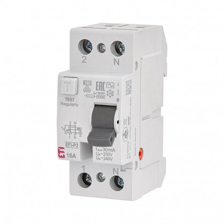 RELAY CURR LEAK 2P 16 A 30 MA EFI-P2