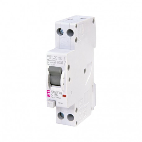 Rikkevoolukaitselüliti 1P+N A 20A KZS-1M-UNI
