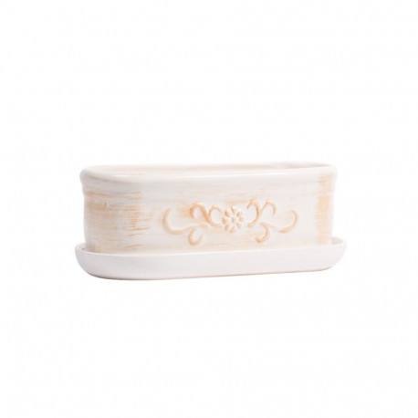 CERAMIC FLOWER POT WITH PLATE DARZELIS