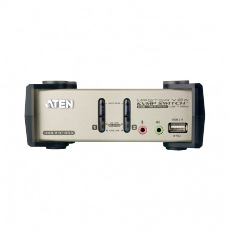 ATEN 2-port KVMP USB+PS/2, usb hub, audio, 1.2m cables