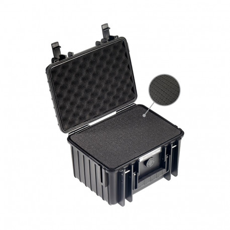 BW Outdoor Cases kaitsekohver Type 2000 eellõigatud vahtsisuga, must
