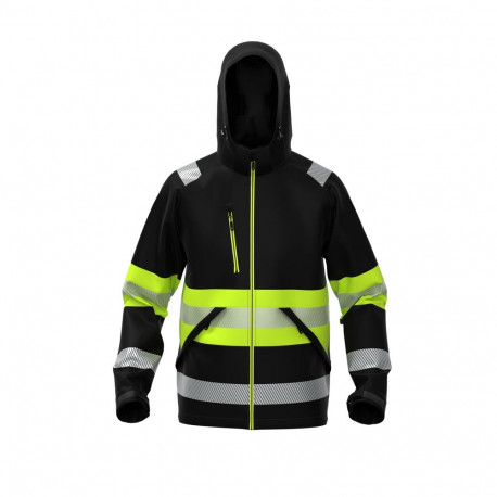 BoSafety Valencia softshell must/Hi-Vis kollane 2XL