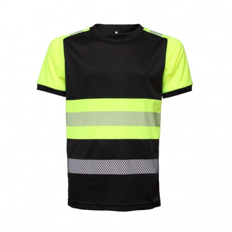 BoSafety Santiago T-särk must/Hi-Vis kollane L